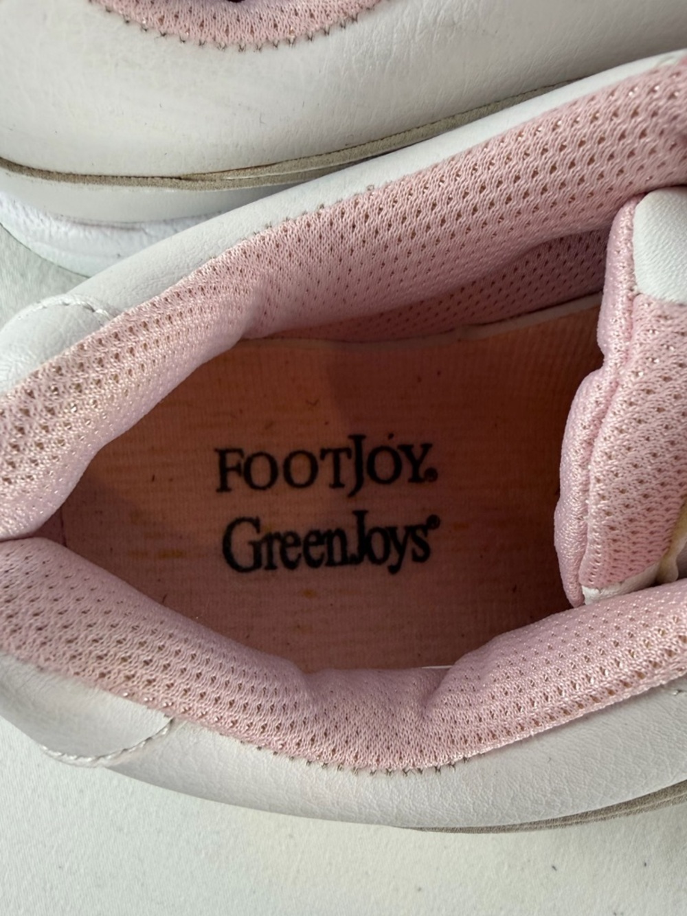FootJoy GreenJoys Spiked Leather Golf Shoes in White Pink Size‎ 7 - Picture 6 of 8